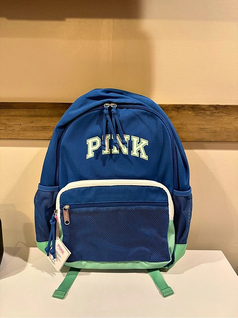 Victoria’s Secret Varsity Blue & Graphic Green PINK campus backpack